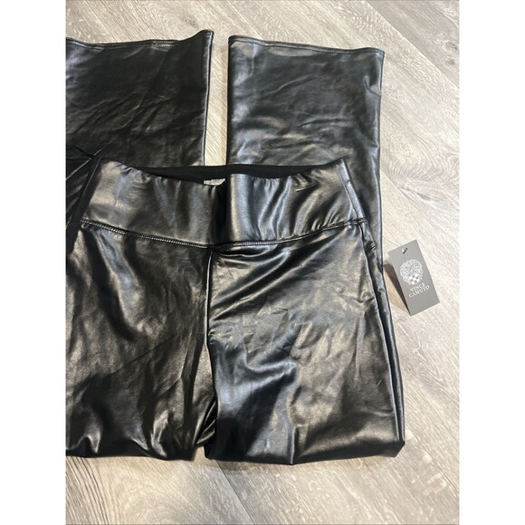 VINCE CAMUTO Women’s Faux Vegan Leather Bootcut Pants Black Size Small (28x29) - Picture 4 of 12